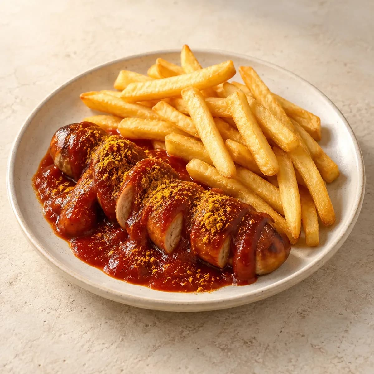 Currywurst – KI-generierte, illustrative Darstellung