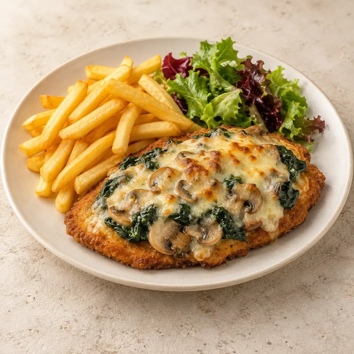Schnitzel alla Contadina – KI-generierte, illustrative Darstellung