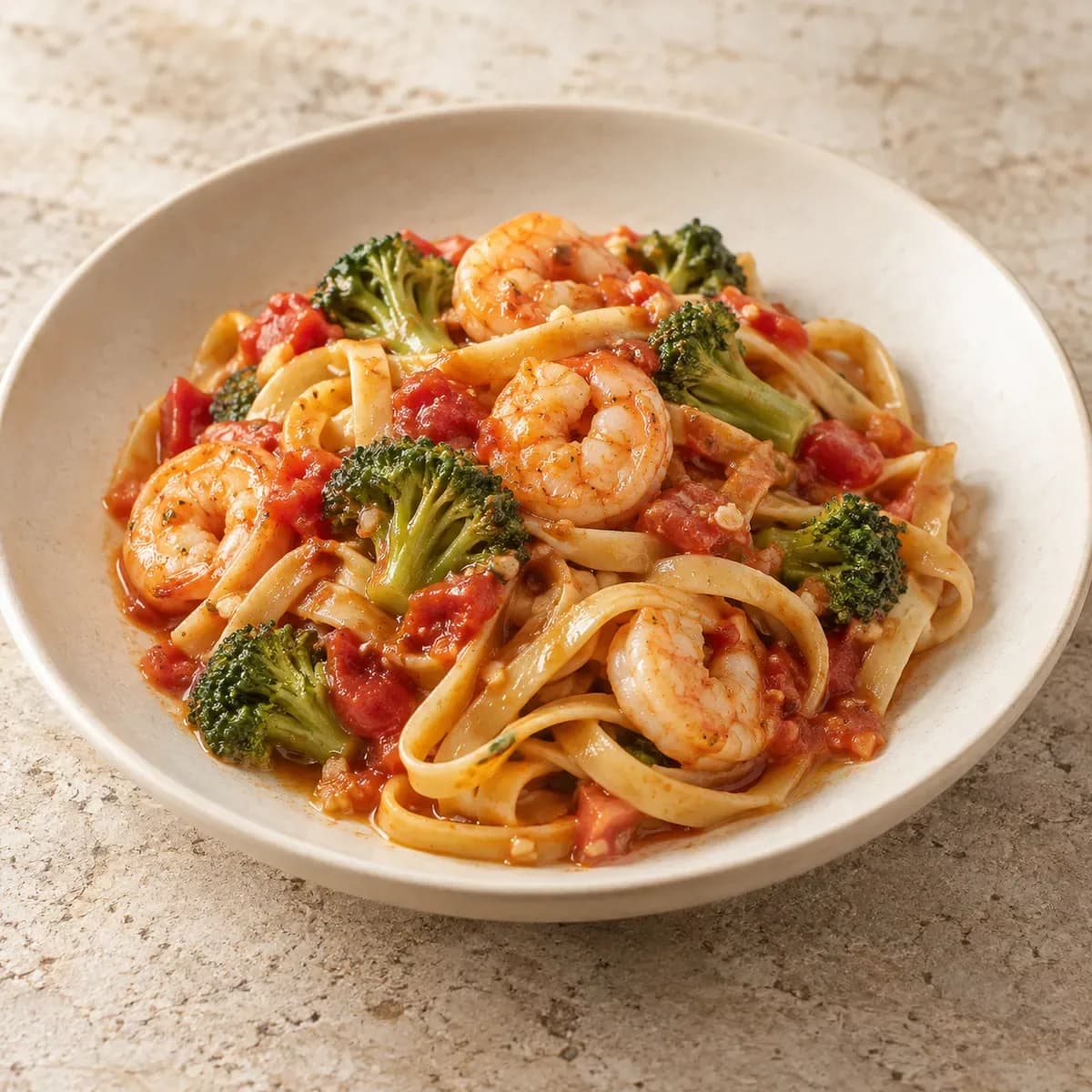 Fettuccine Primavera – KI-generierte, illustrative Darstellung