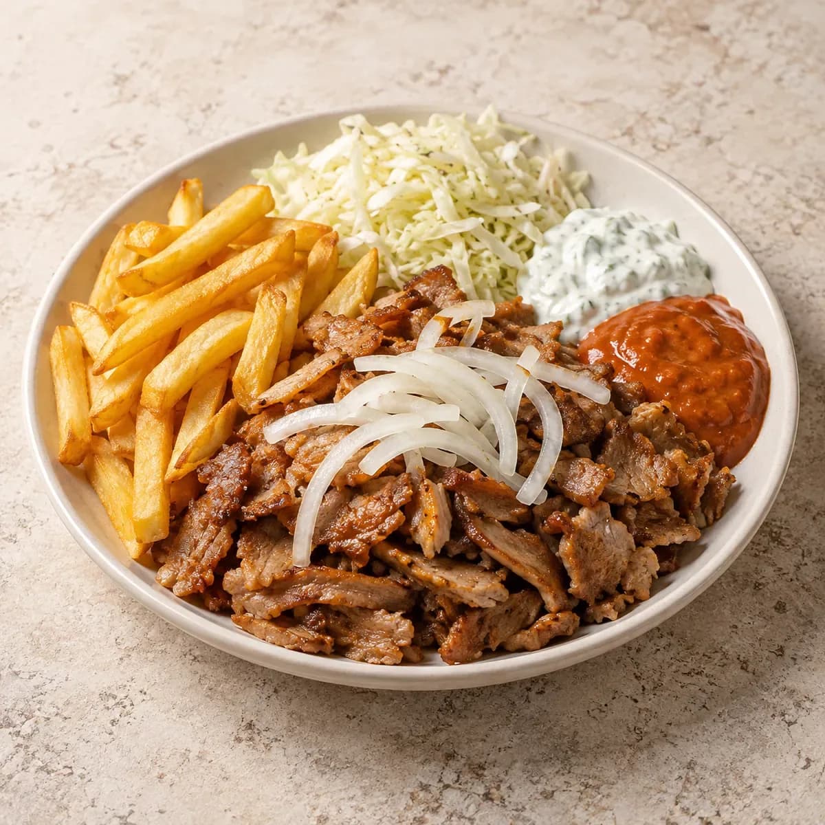 Gyros Teller – KI-generierte, illustrative Darstellung