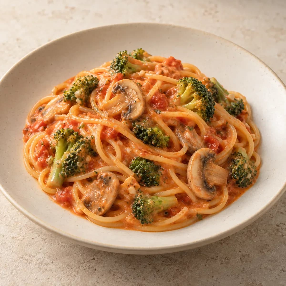 Spaghetti alla Campagnola – KI-generierte, illustrative Darstellung