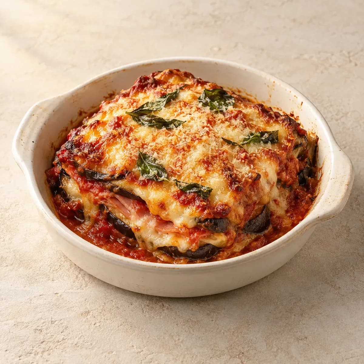Parmigiana di Melanzane – KI-generierte, illustrative Darstellung