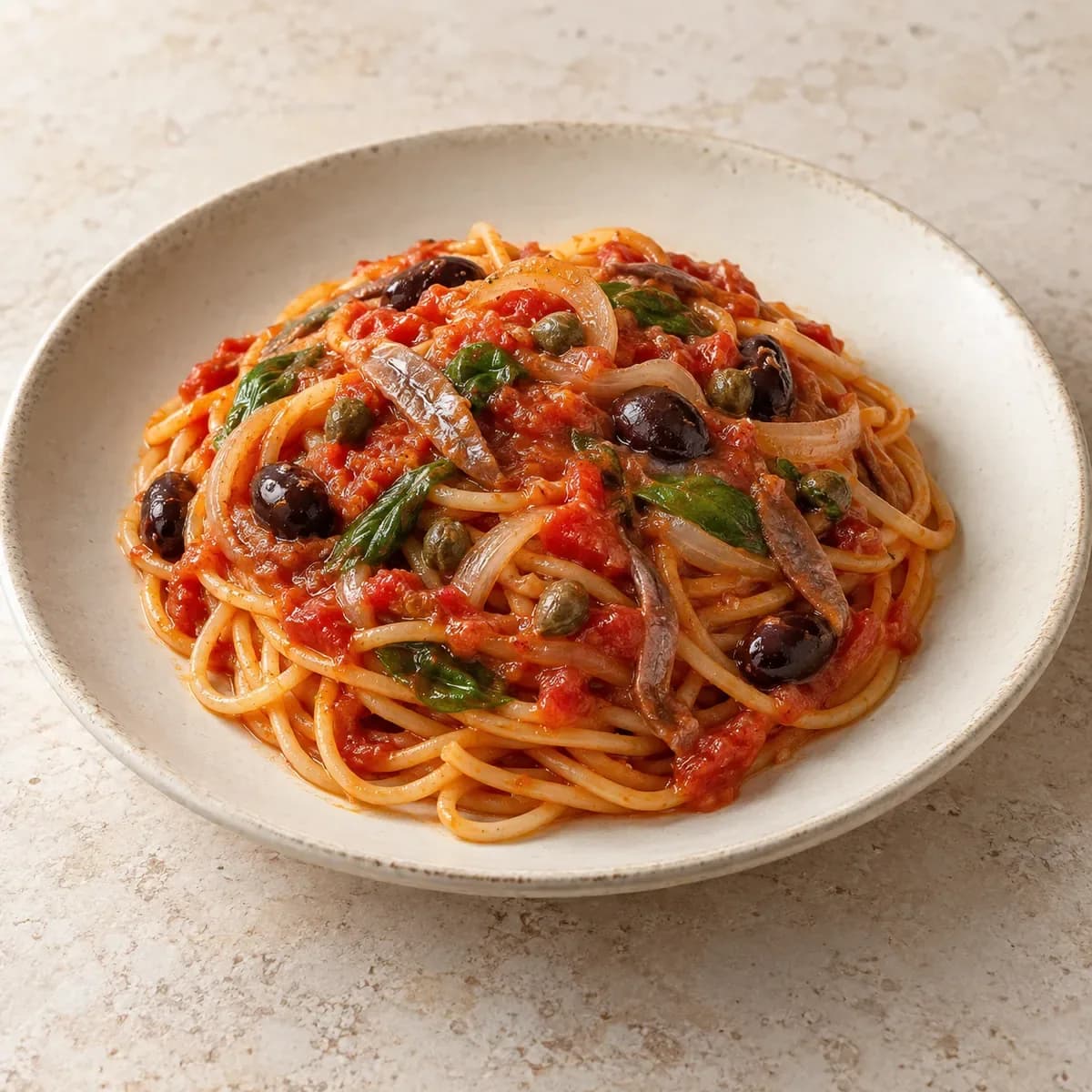 Spaghetti alle Pizzaiola – KI-generierte, illustrative Darstellung